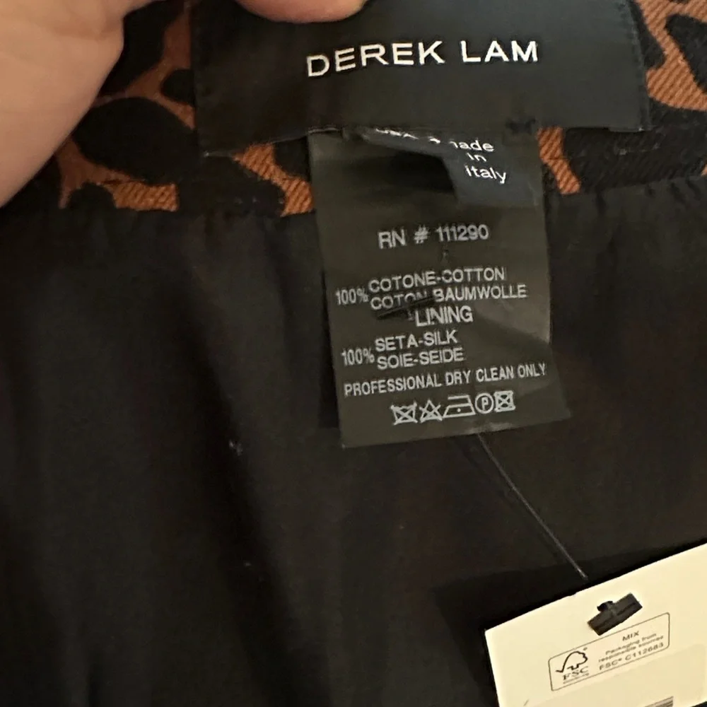 Derek Lam Black and Brown Patterned Pencil Skirt